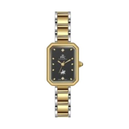Paris Polo Club PPC-FA04-GD-BK Black Dial Butterfly Clasp Women Watch